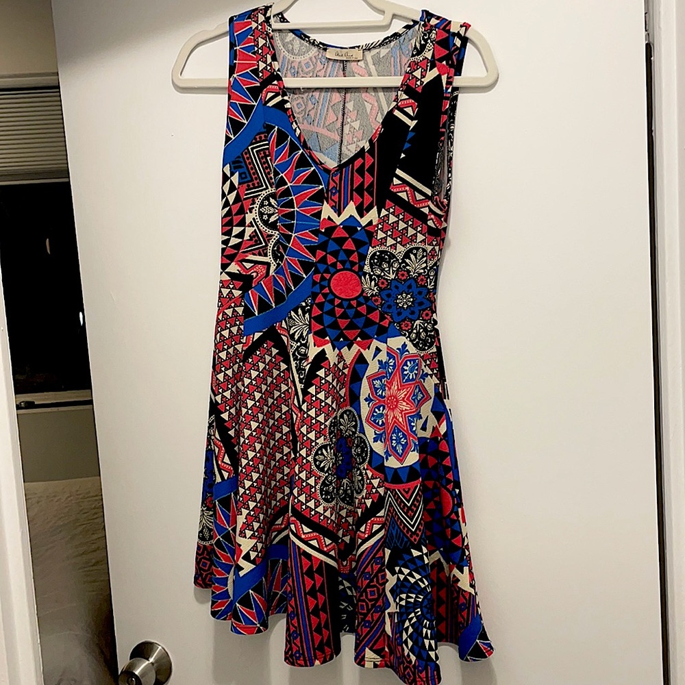 Black bead patterned dress